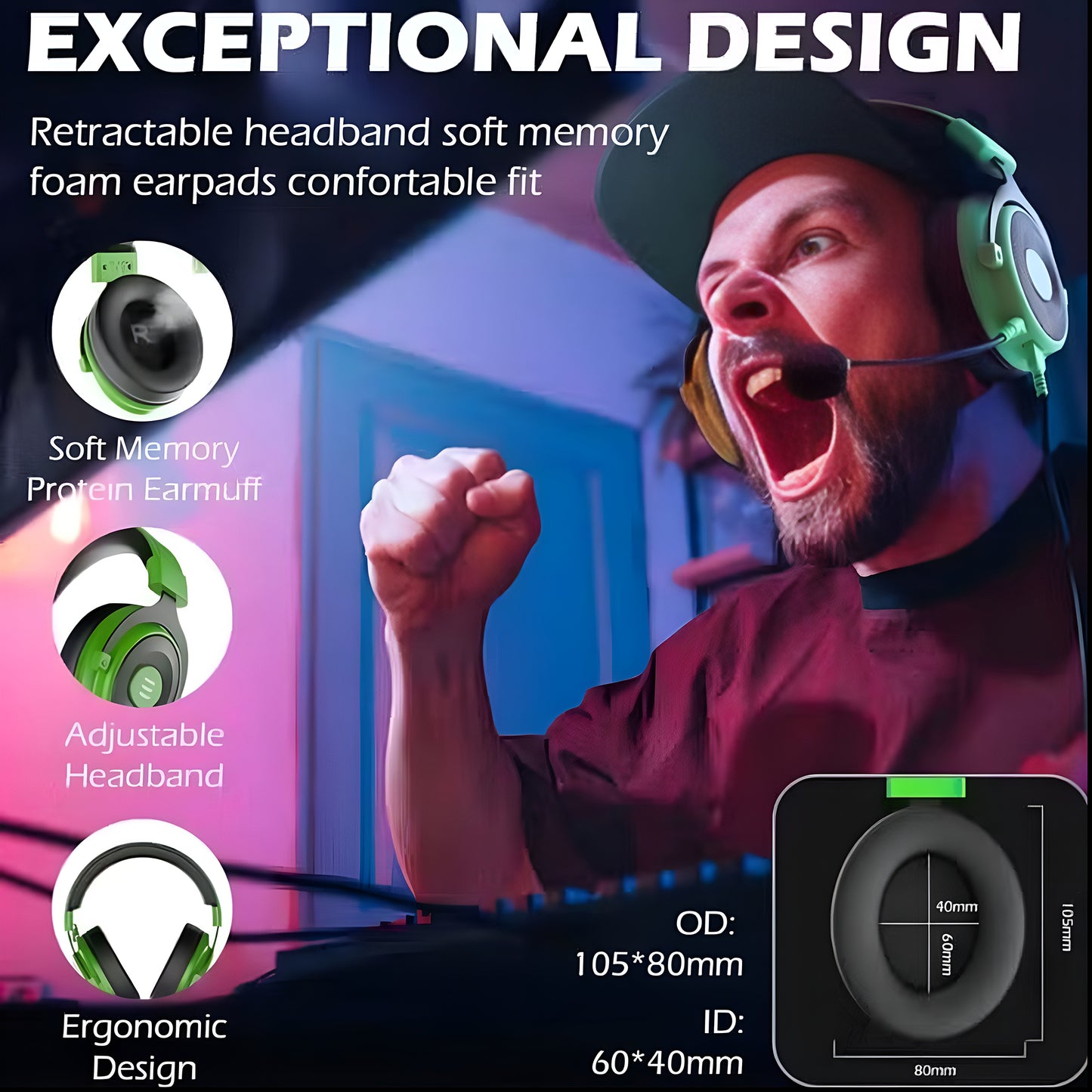 EKSA Pro 2-in-1 Gaming Headset – 7.1 Surround Sound