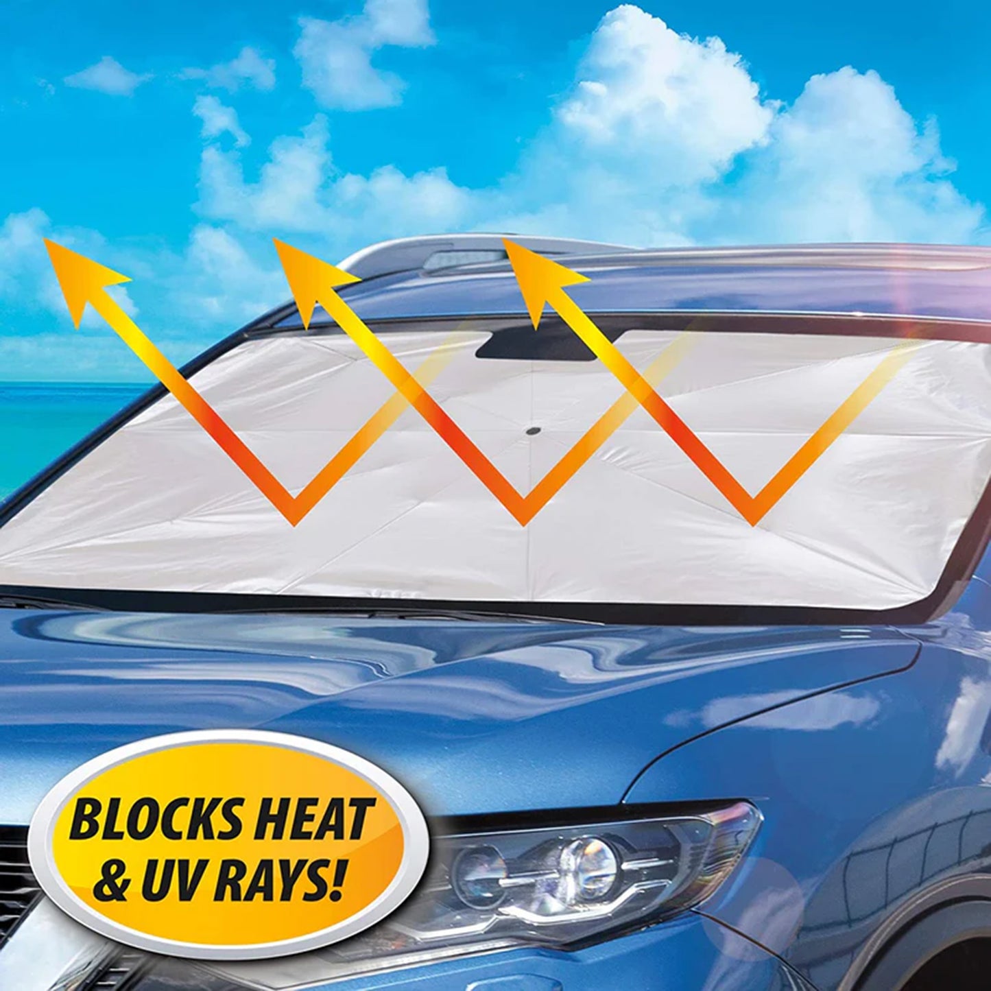 Car Windshield Sun Shade - Foldable UV Protection Screen