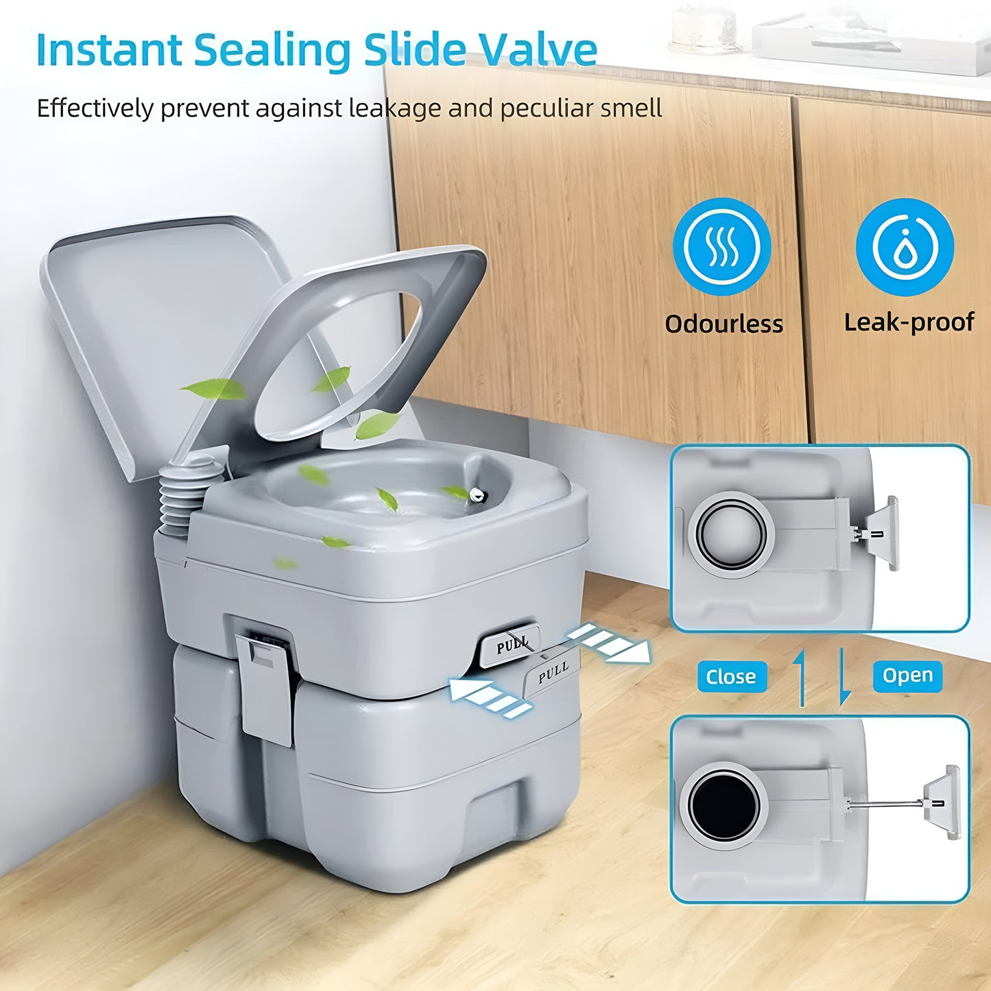 Portable Camping Toilet – Dual Tank with Manual Flush | 16x16x14 inch