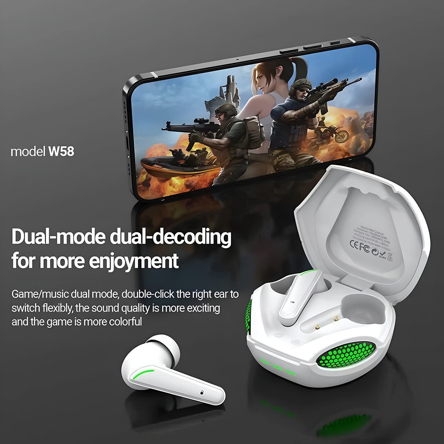 Celebrat W58 TWS Wireless Gaming Headset