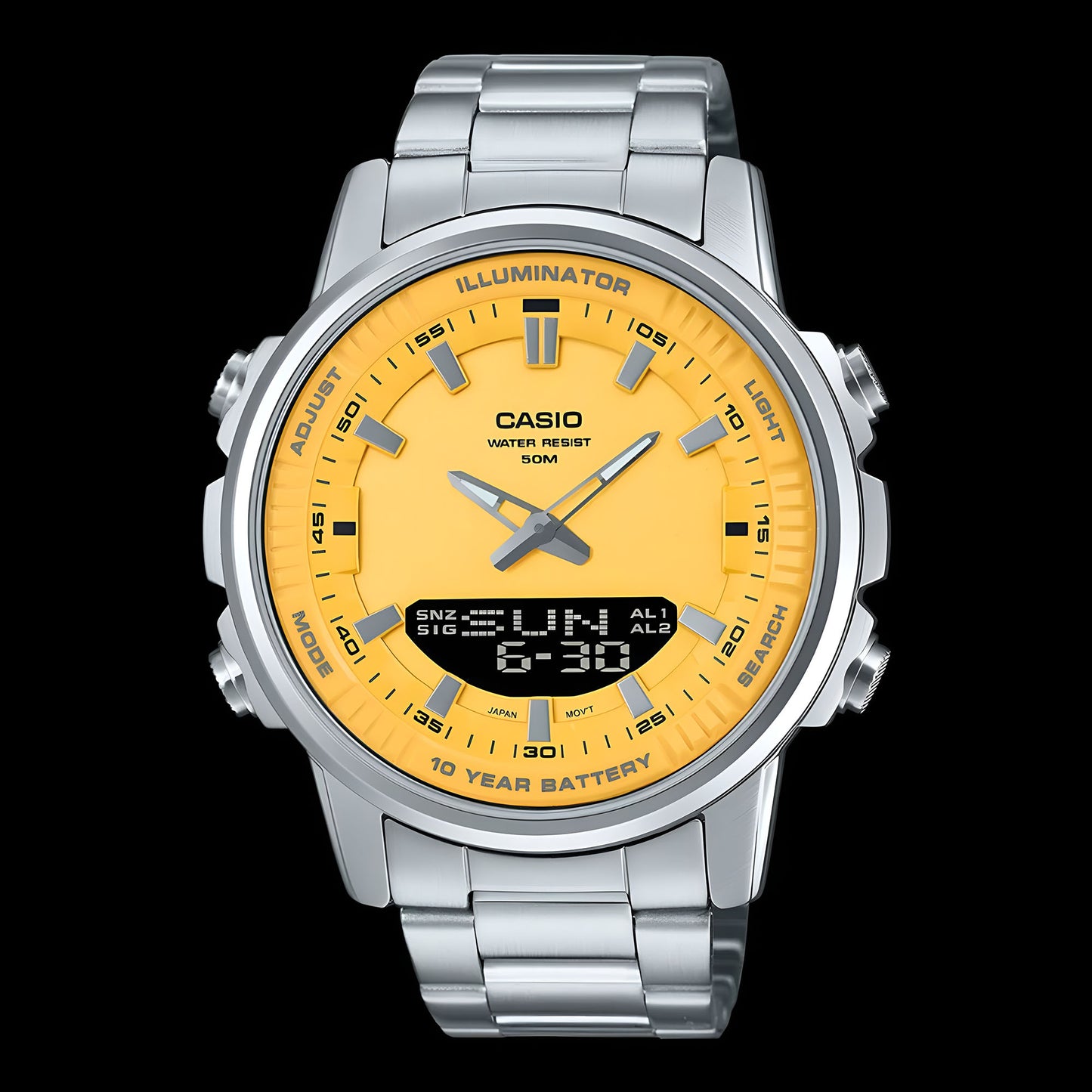 Men's Turquoise Dial Watch – Analog & Digital with Backlight