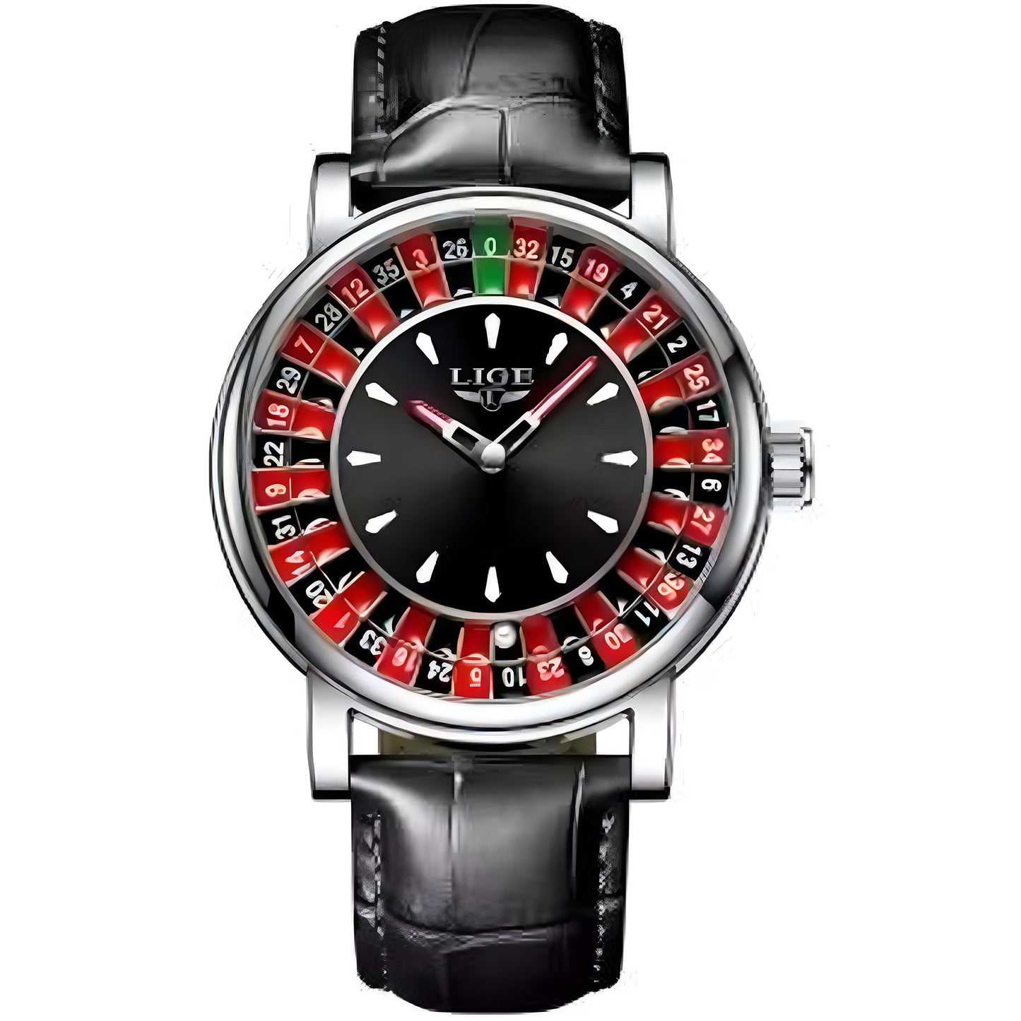 LIGE Roulette Dial Watch for Men