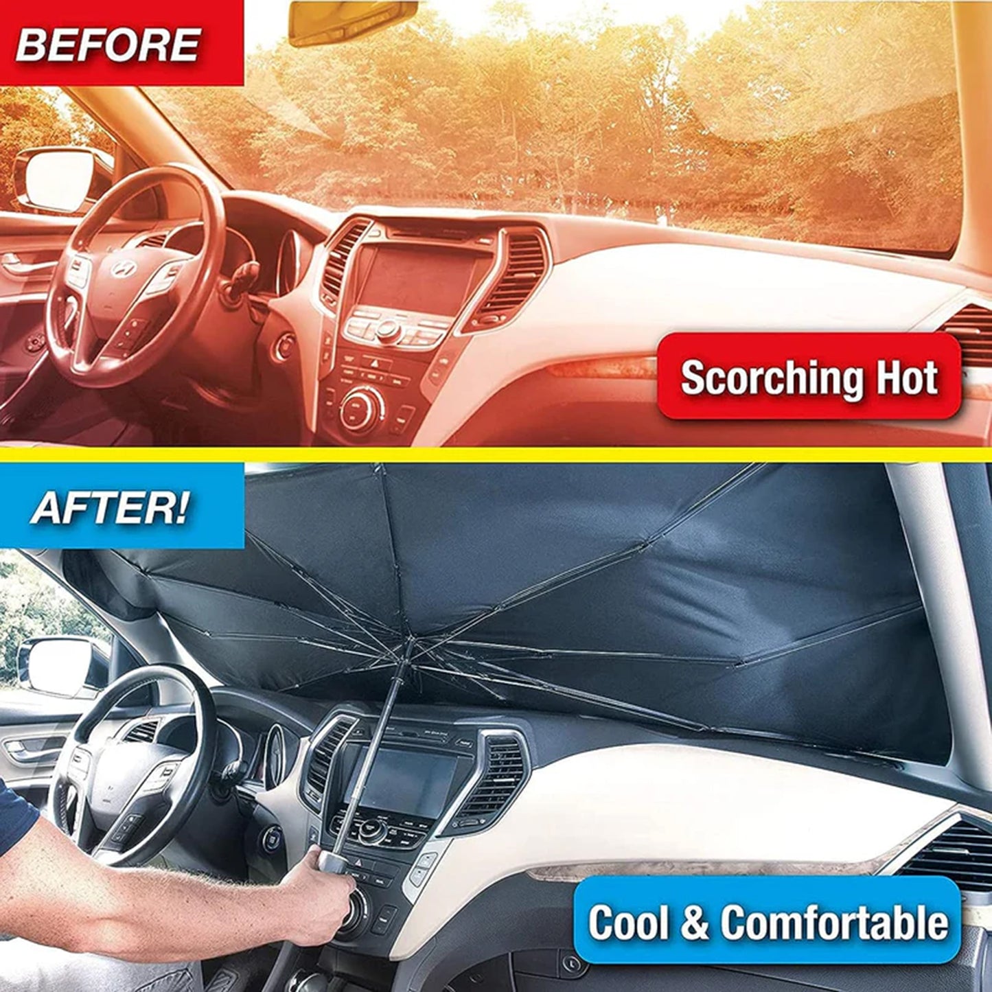 Car Windshield Sun Shade - Foldable UV Protection Screen