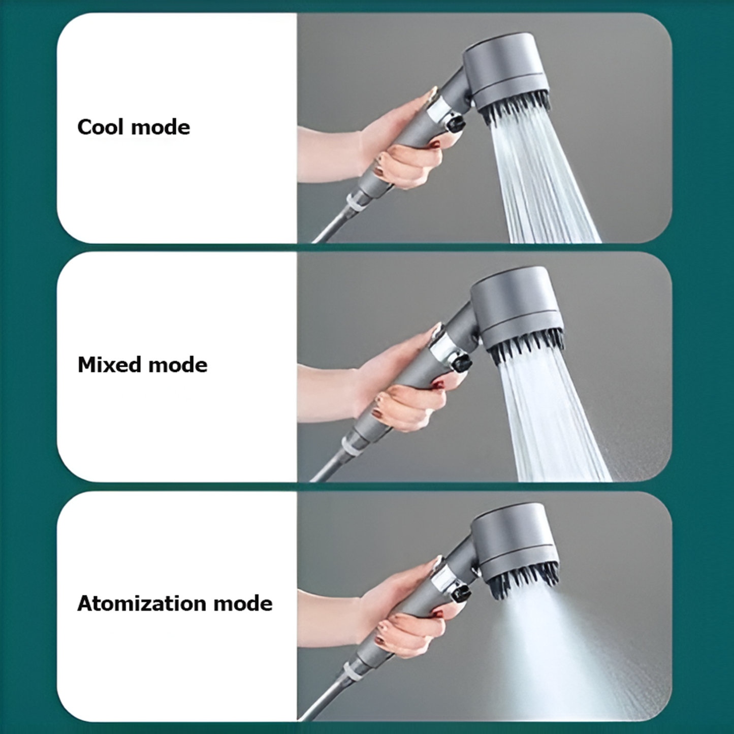 3-Mode High-Pressure Shower Head | Hair Dryer Design with Filter Sponge
