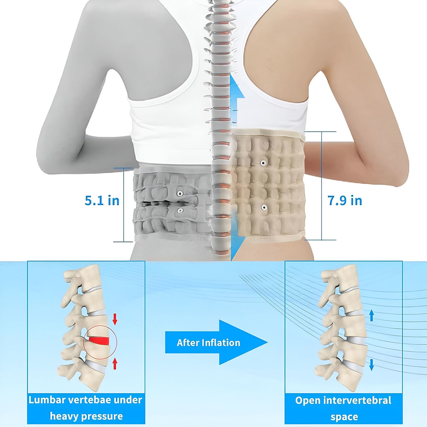 Inflatable Spinal Air Traction Belt – Lower Back Support