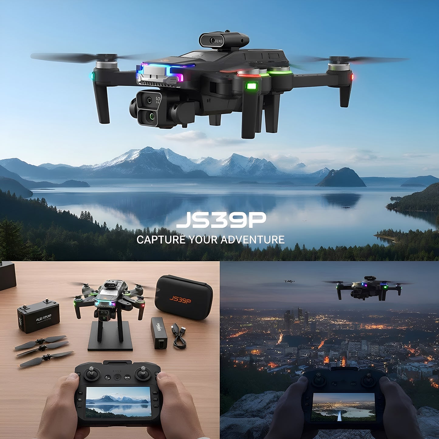 JS39P Intelligent Aerial Drone with Remote Control Screen
