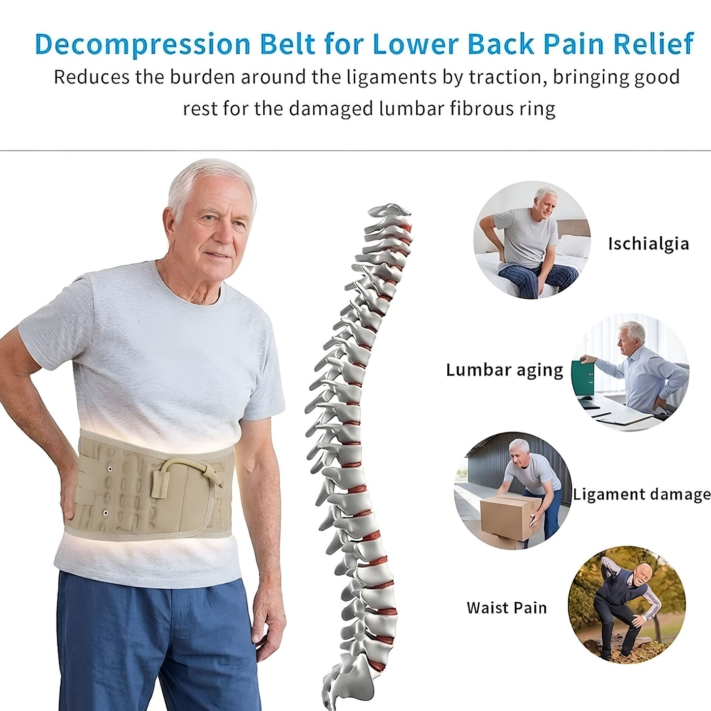 Inflatable Spinal Air Traction Belt – Lower Back Support