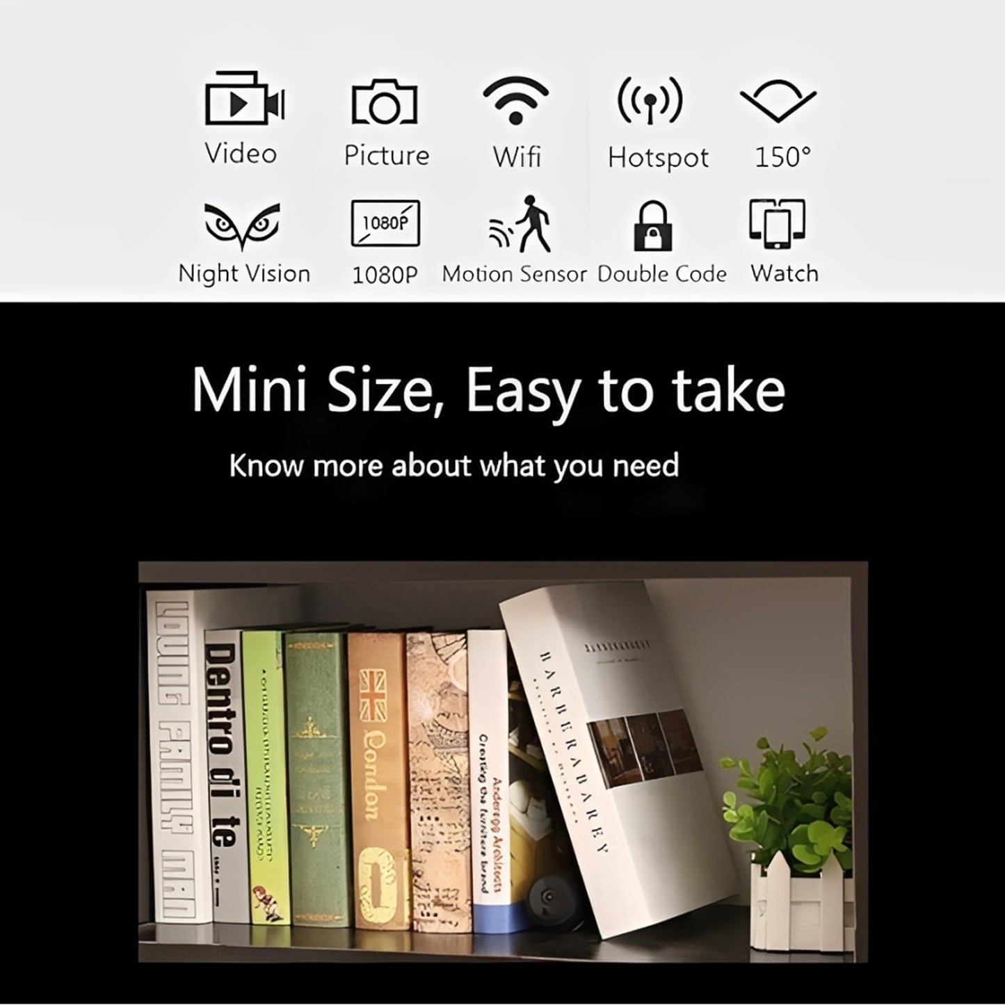 A9 Mini Wireless Security Camera – 1080P HD | Night Vision | Wi-Fi | Motion Detection