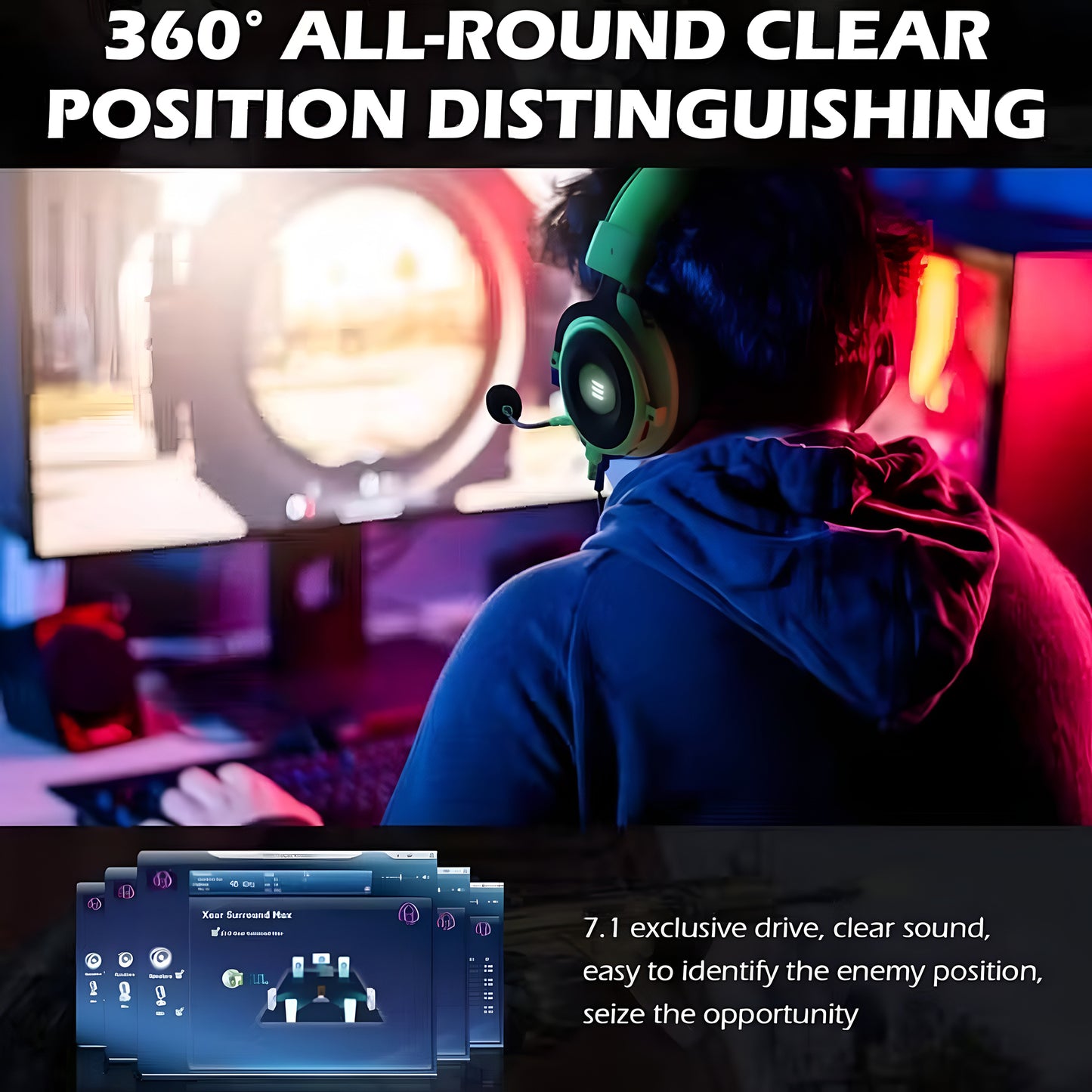EKSA Pro 2-in-1 Gaming Headset – 7.1 Surround Sound
