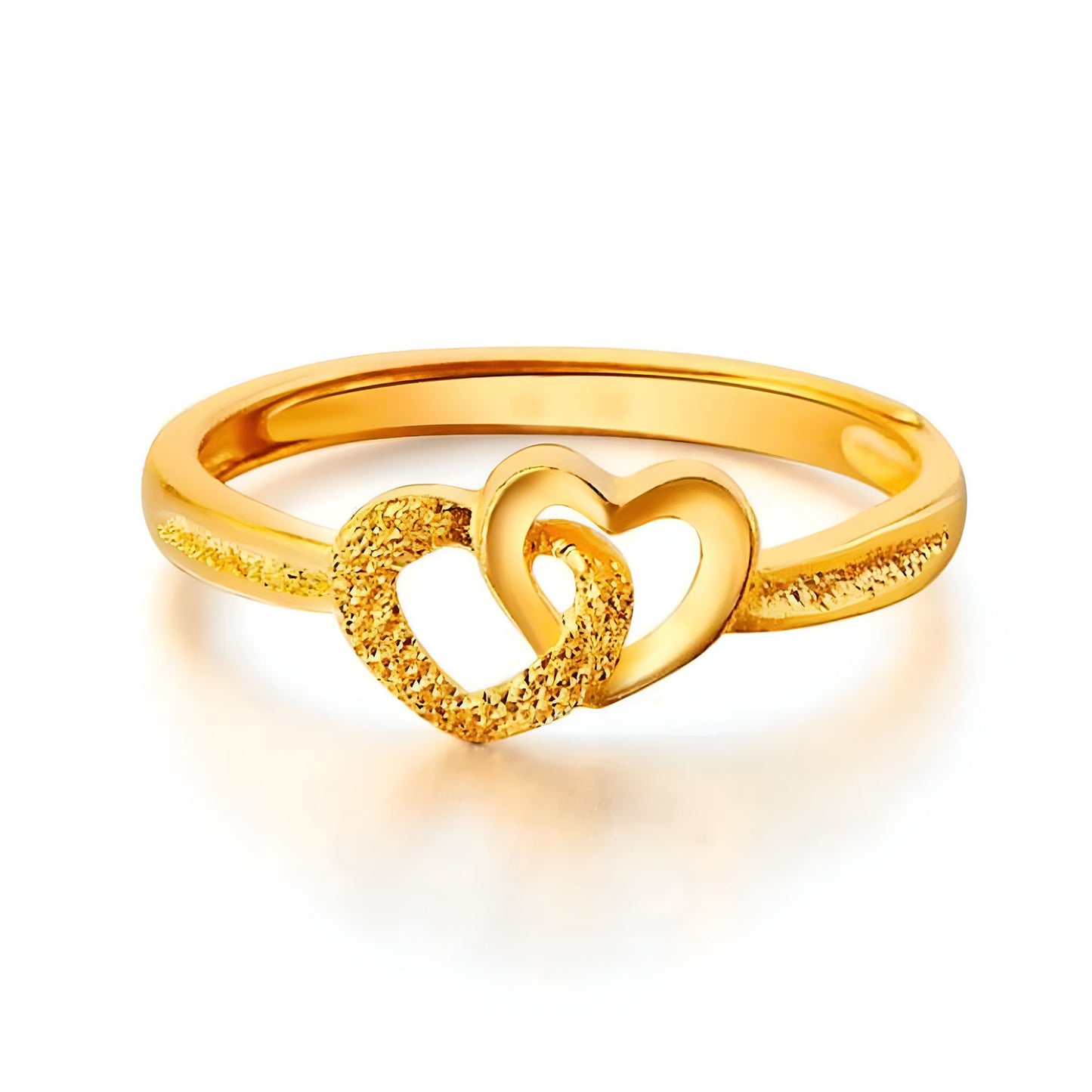Gold Plated Double Heart Ring for Women