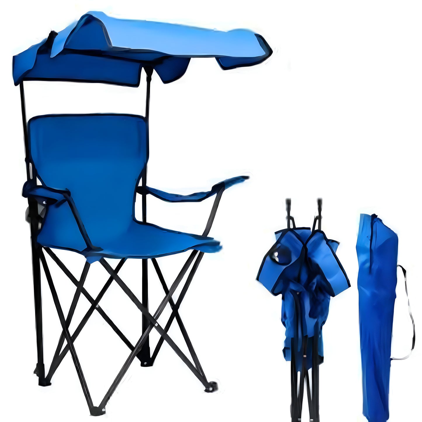 Foldable Outdoor Chair with Sun Canopy