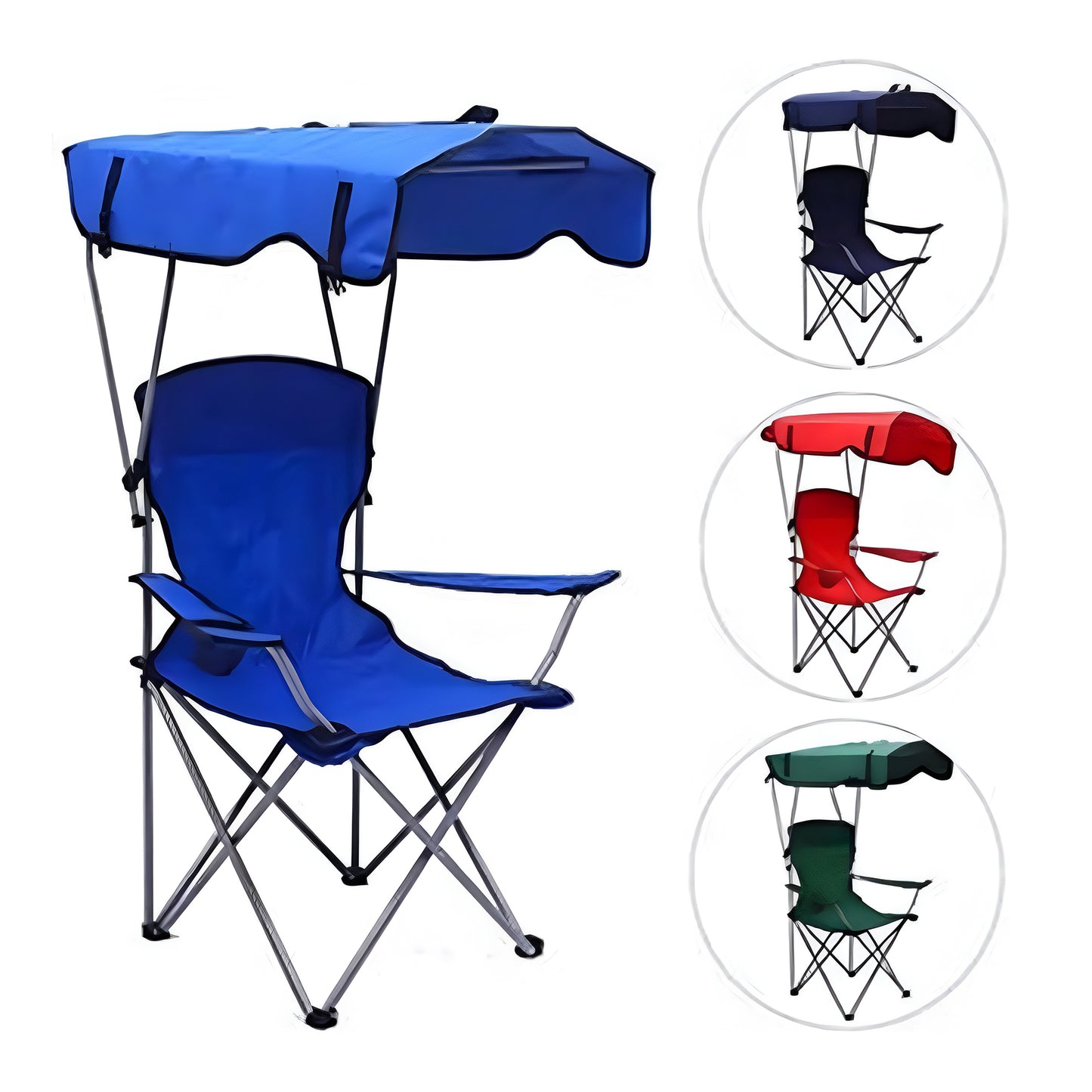 Foldable Outdoor Chair with Sun Canopy